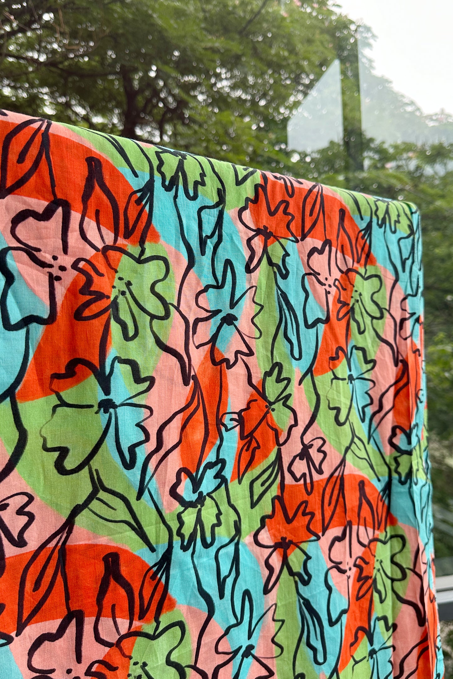 Abstract Meadow in cotton mull