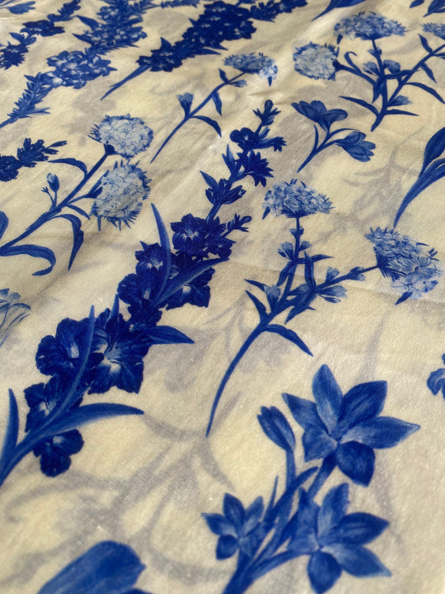 Assorted Florals Blue in Viscose Crepe (1.5m) - 1123.5 for entire piece