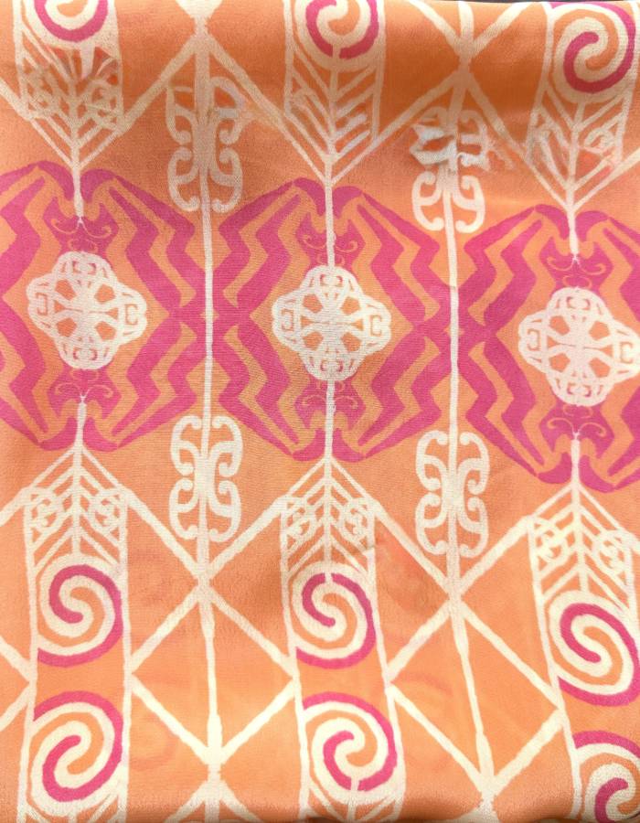 Sunset Serenade Coral in Viscose Crepe