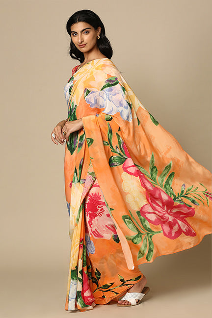 Clematis Floral Saree