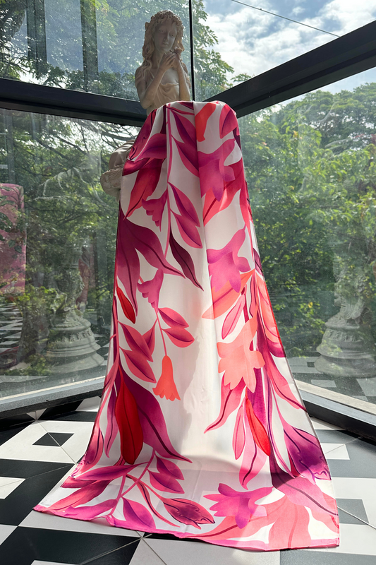 Petal Pink Stole in Cupro Satin