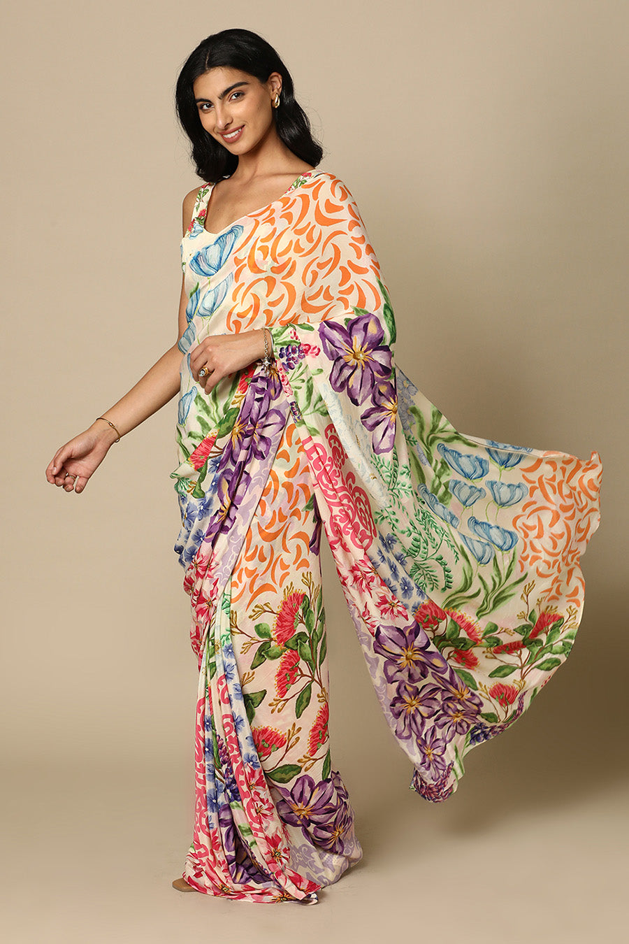 Koru Mix Floral Saree
