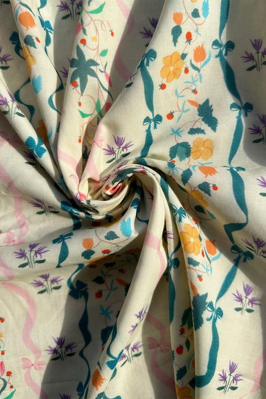 Ribbon Bouquet in Cotton Cambric- 1.5 m (Rs. 973.5 for the entire piece)