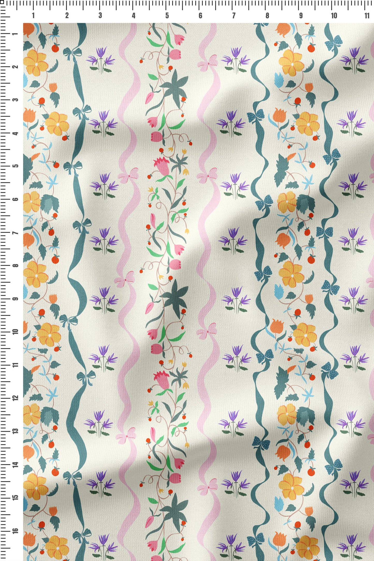 Ribbon Bouquet in Cotton Cambric- 1.5 m (Rs. 973.5 for the entire piece)