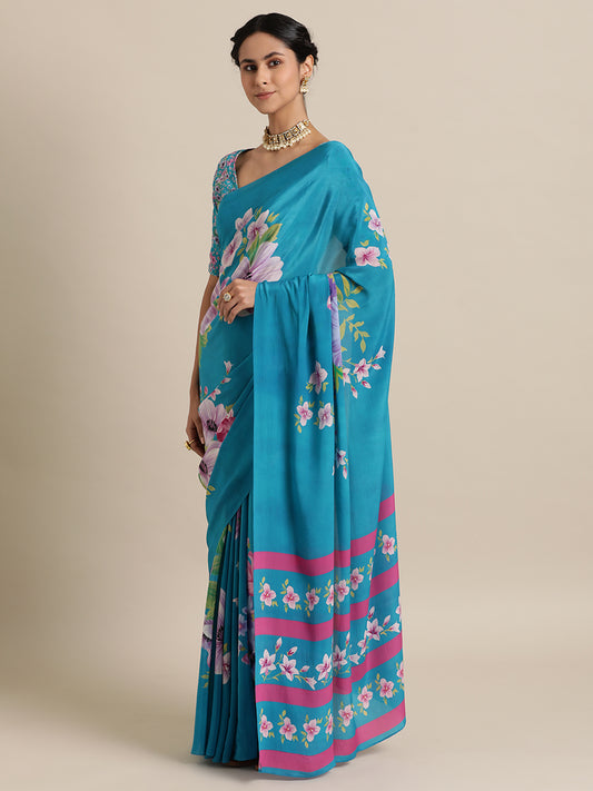 Flowered Fiesta Blue