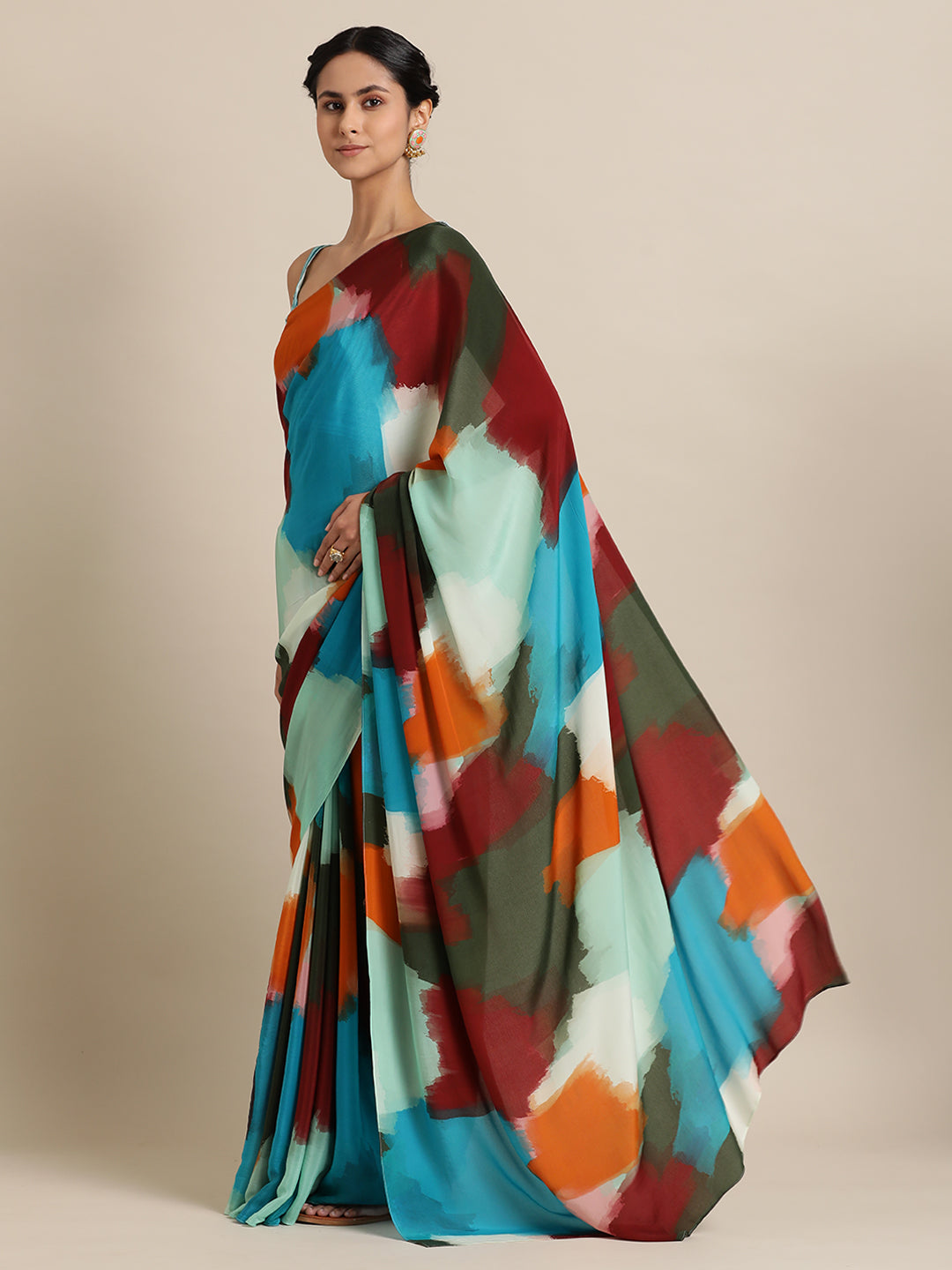 Abstract Strokes Saree