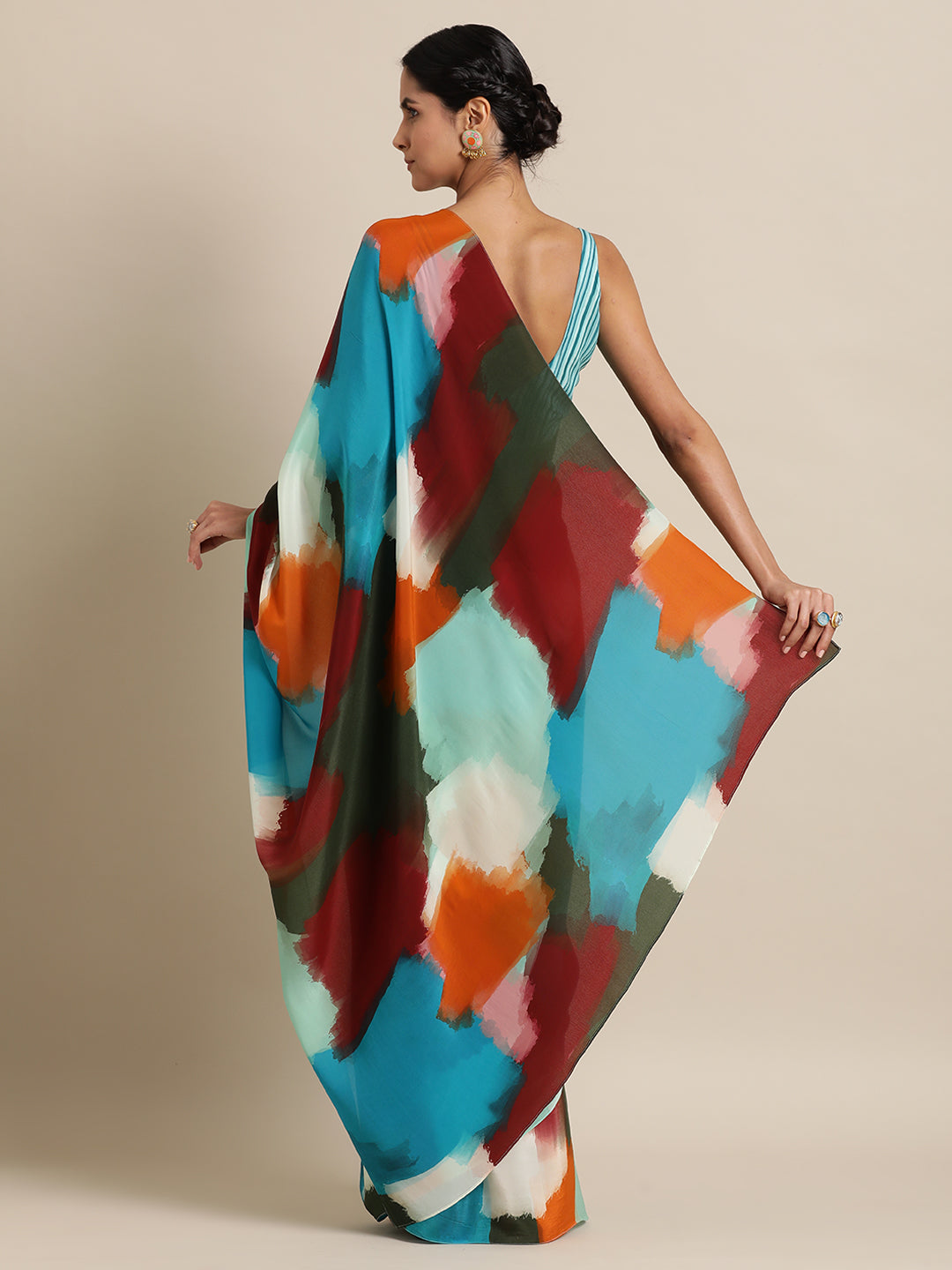 Abstract Strokes Saree