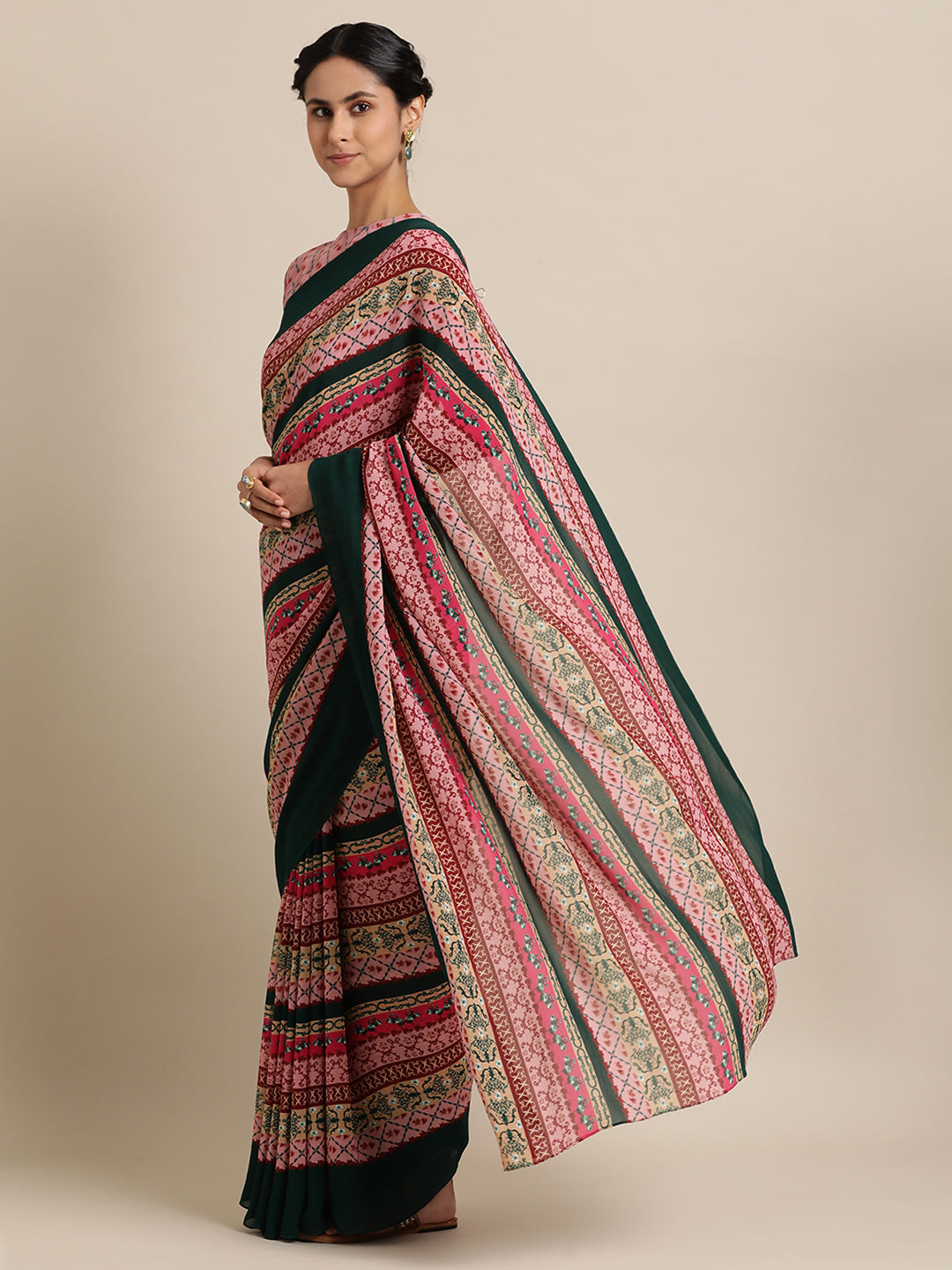 Striped Bouquet Viscose crepe