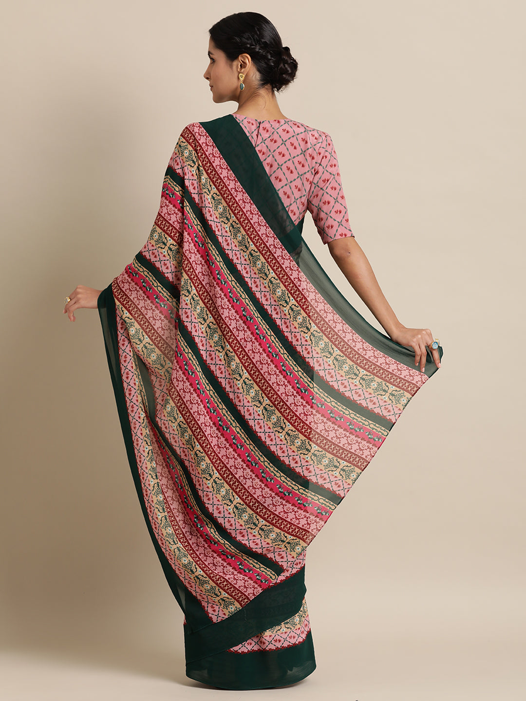 Striped Bouquet Viscose crepe