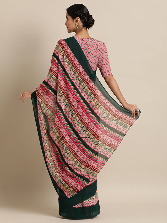 Striped Bouquet Viscose crepe