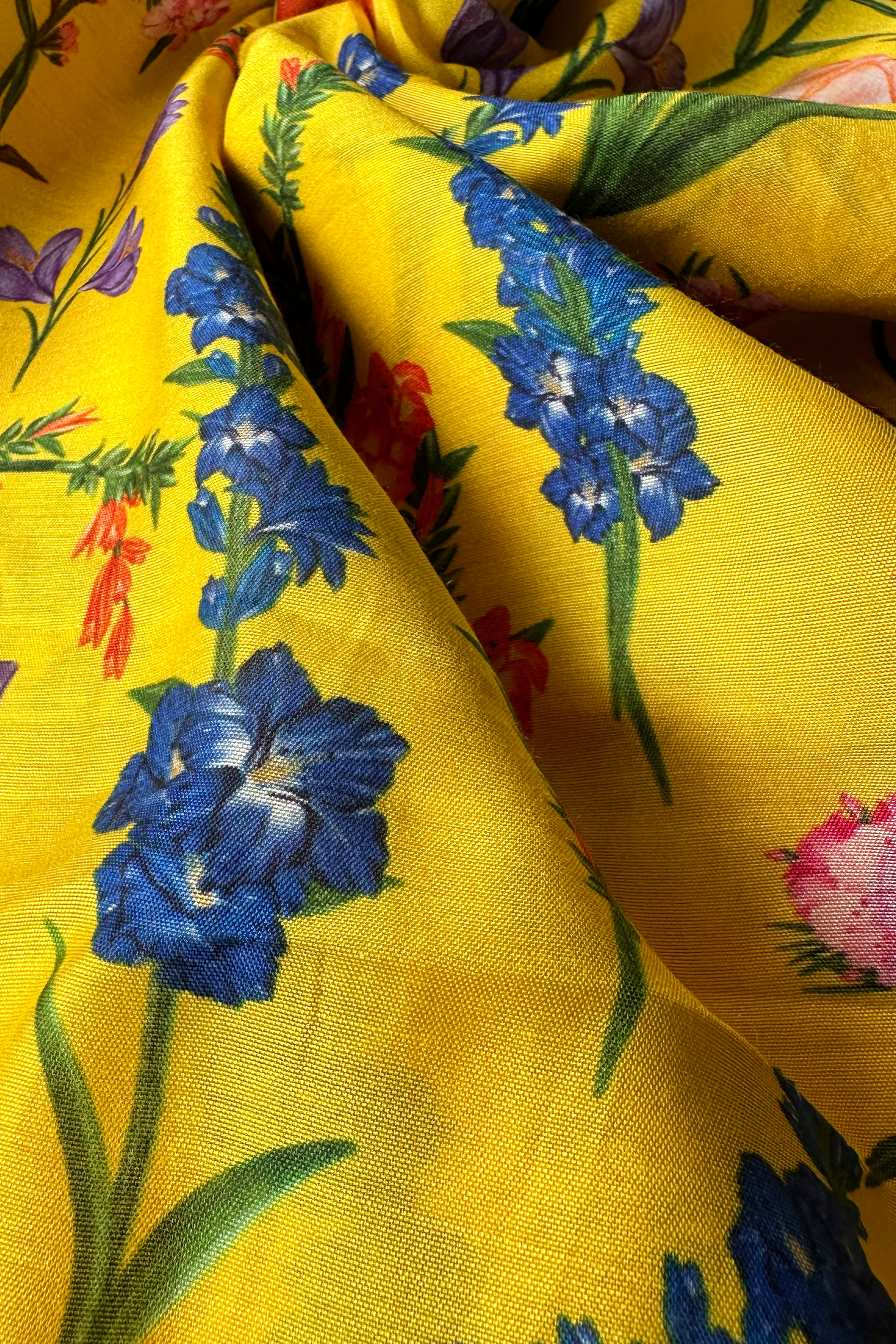 Assorted Florals Yellow in Silky Cotton (2.8 m) - 2097.2 for the entire piece