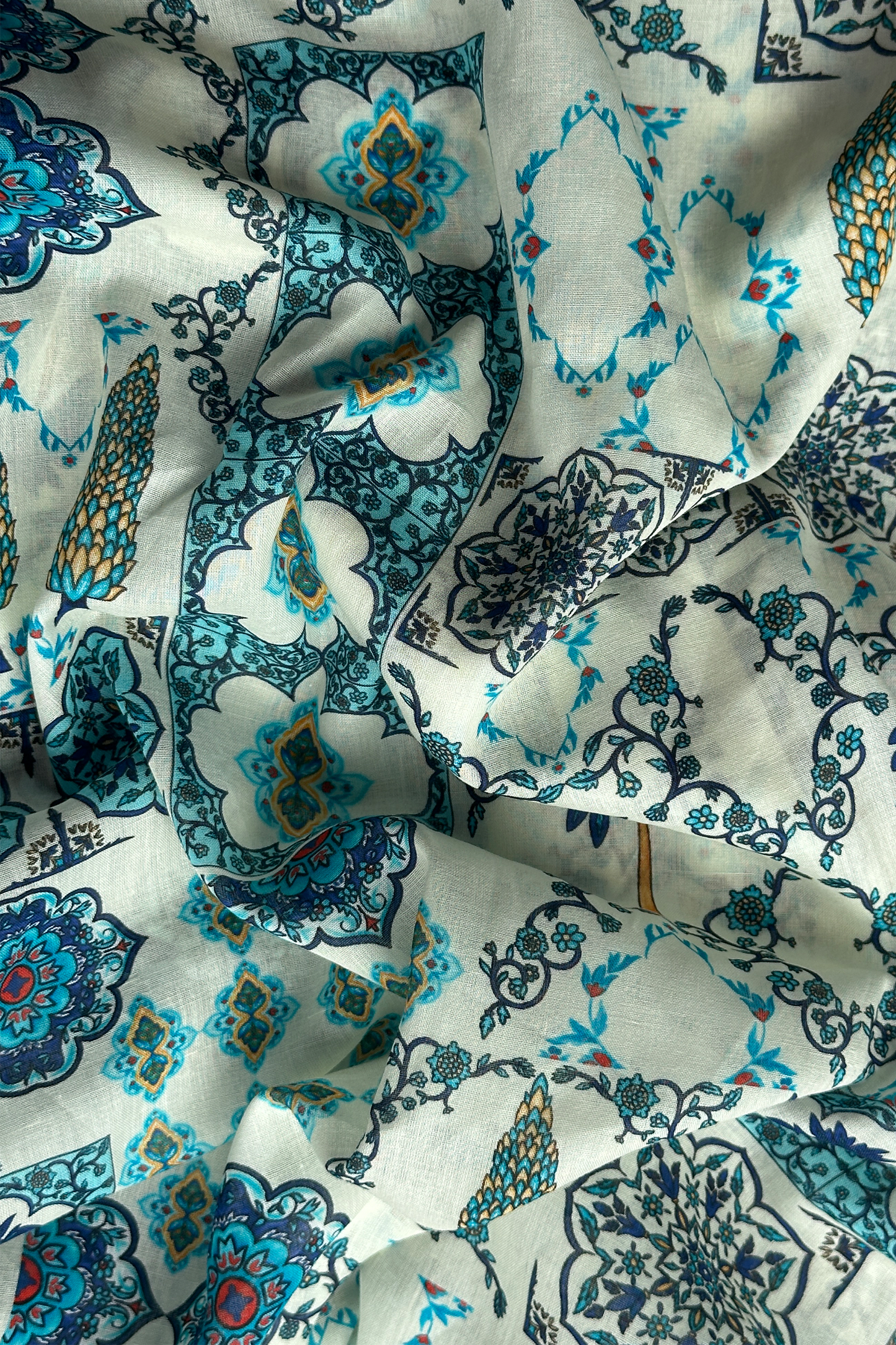 Tile Garden White in Cotton Mull (3 m)- Rs. 1710 for the entire piece