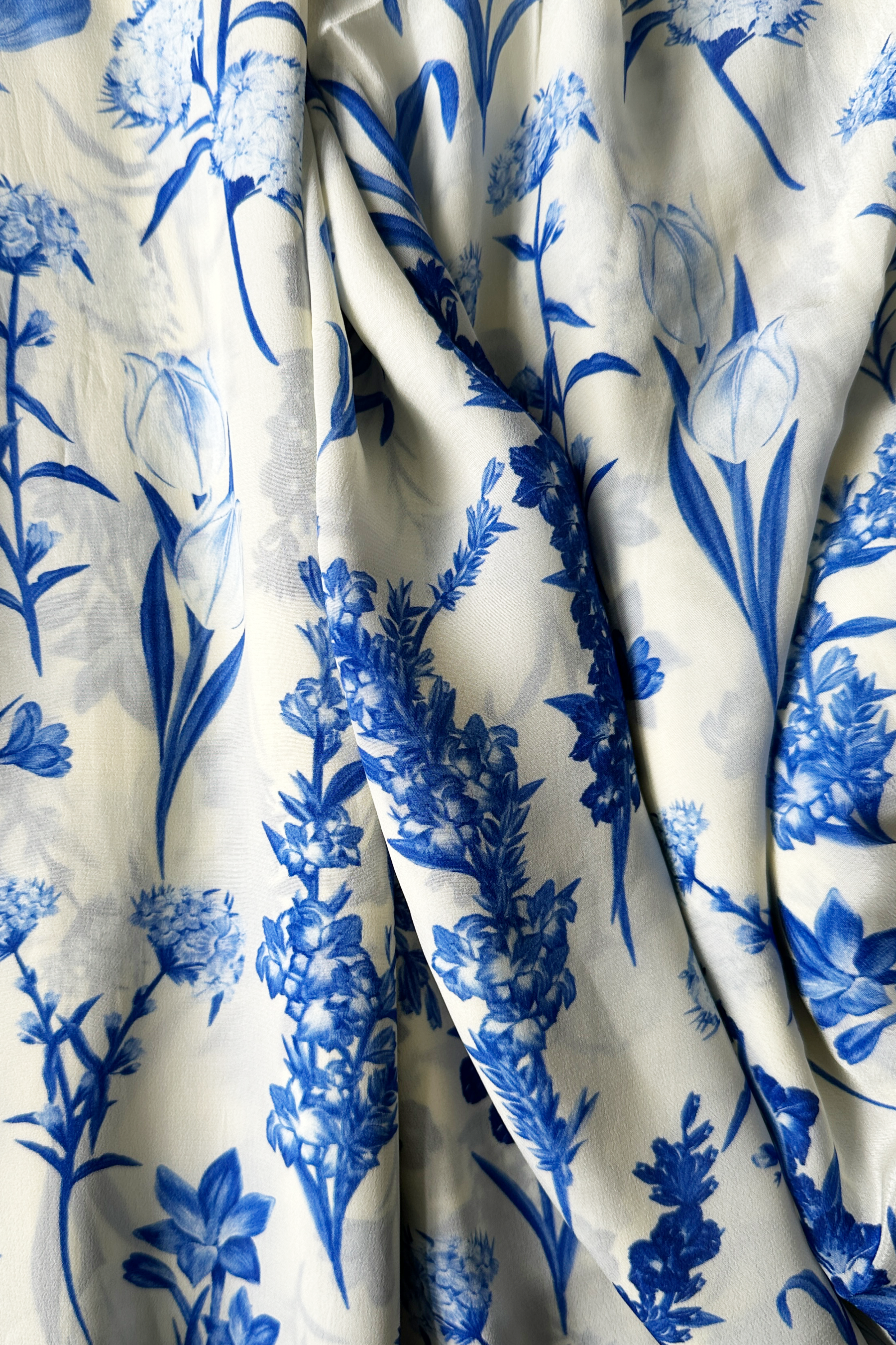 Assorted Florals Blue in Viscose Crepe