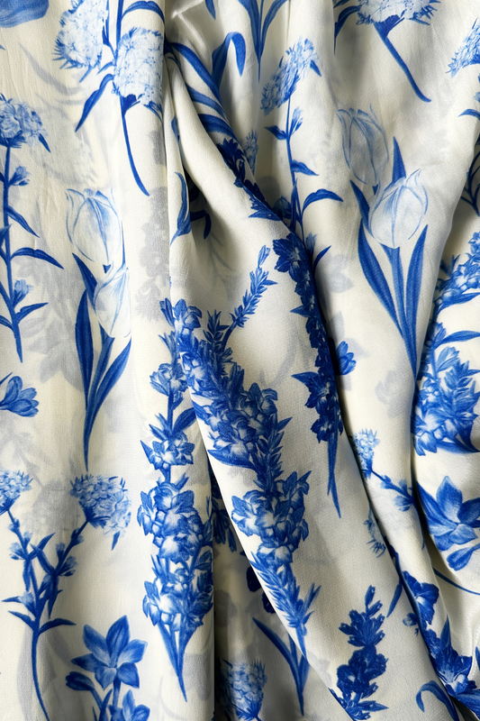 Assorted Florals Blue in Cotton mull (2m) - 1140 for entire piece