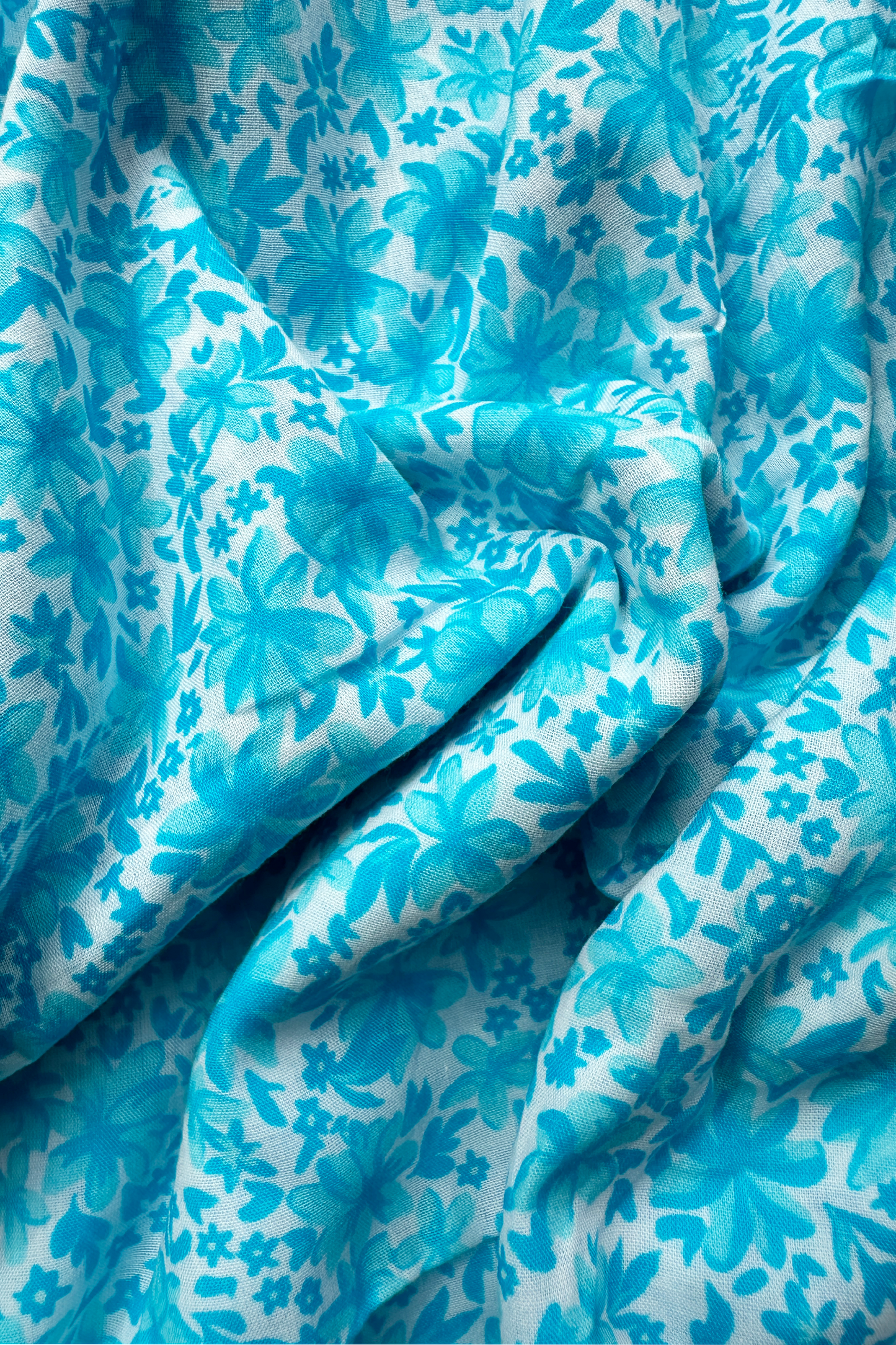 Dainty Blooms Blue In cotton mull