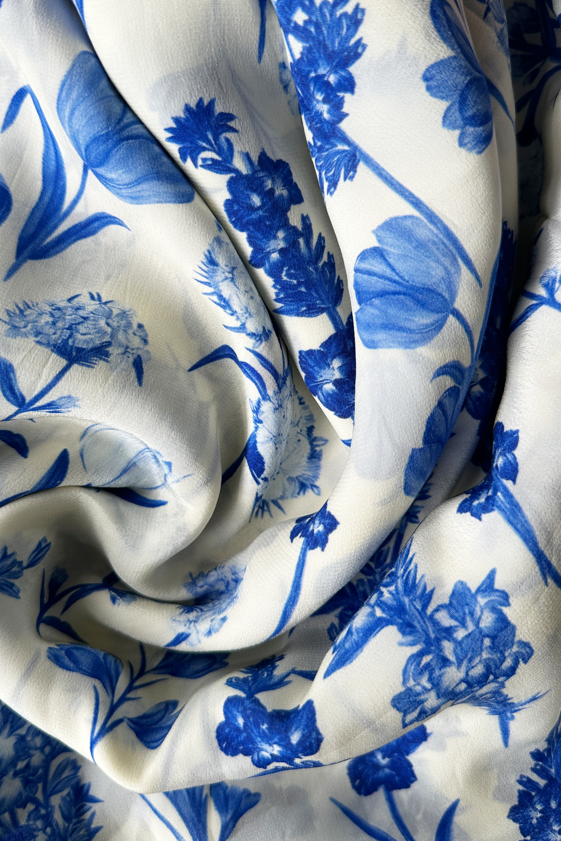 Assorted Florals Blue in Viscose Crepe