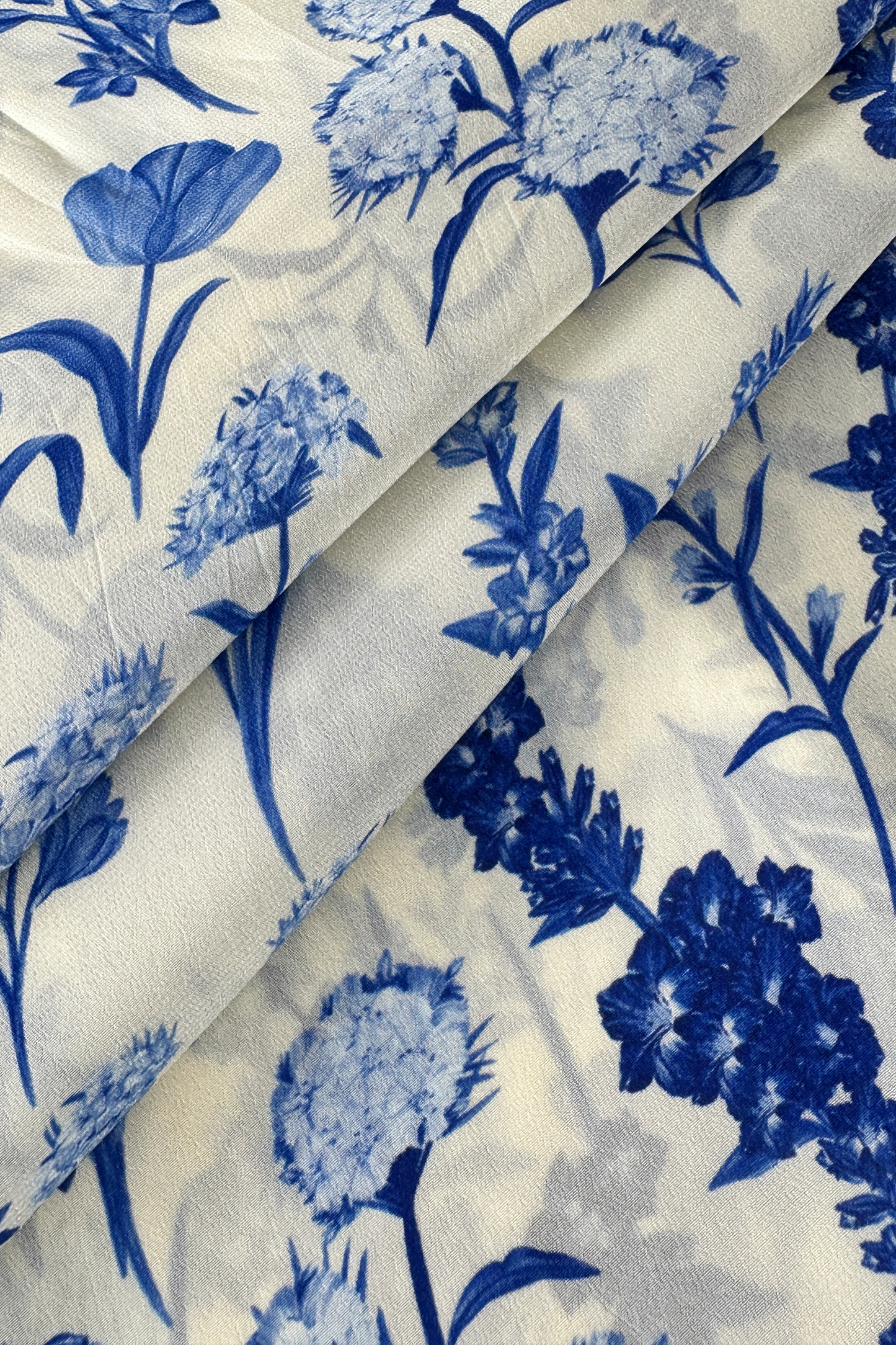 Assorted Florals Blue in Cotton mull (2m) - 1140 for entire piece