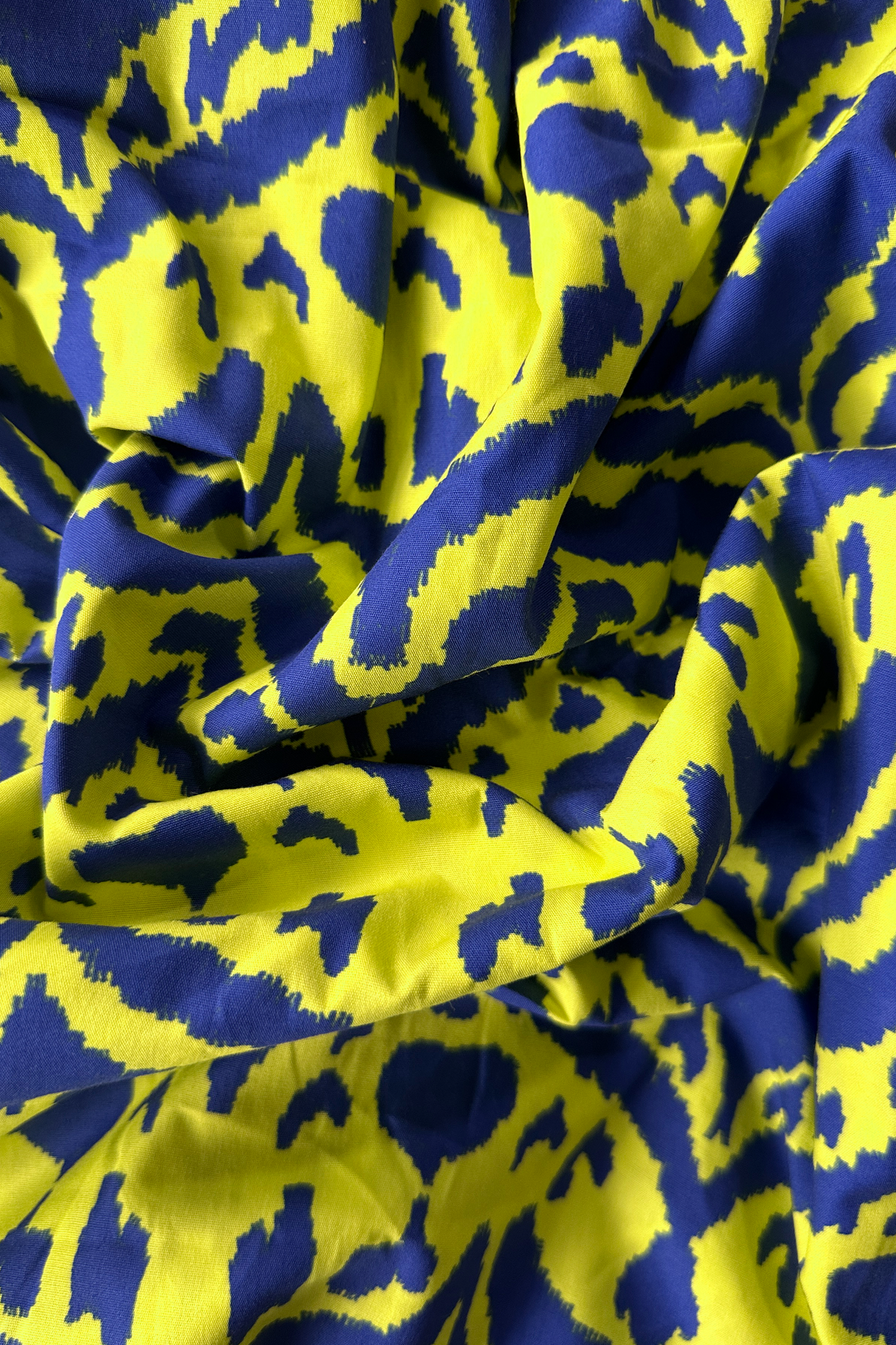 Ikkat Infusion Blue Cotton Poplin