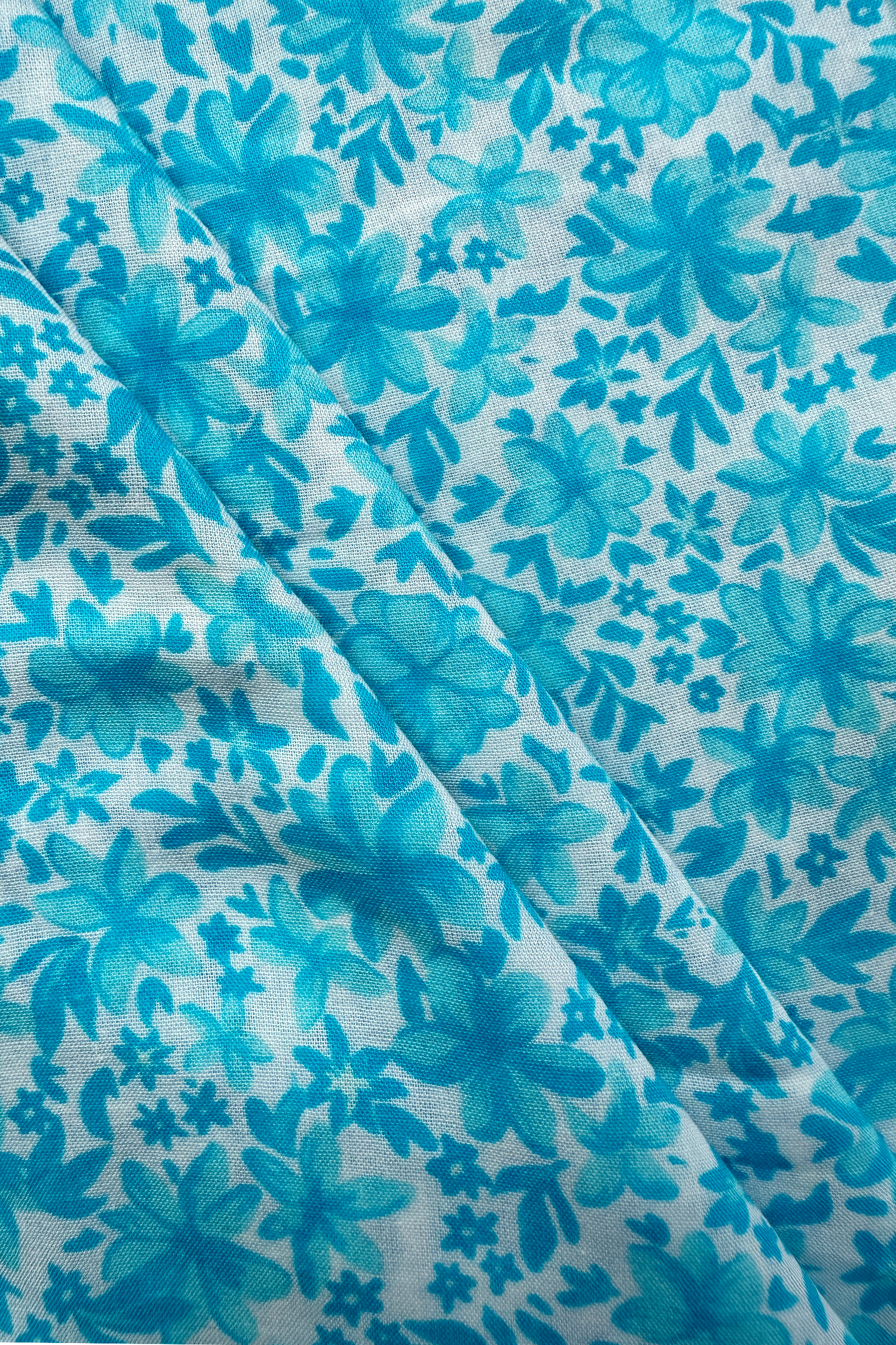 Dainty Blooms Blue In cotton mull