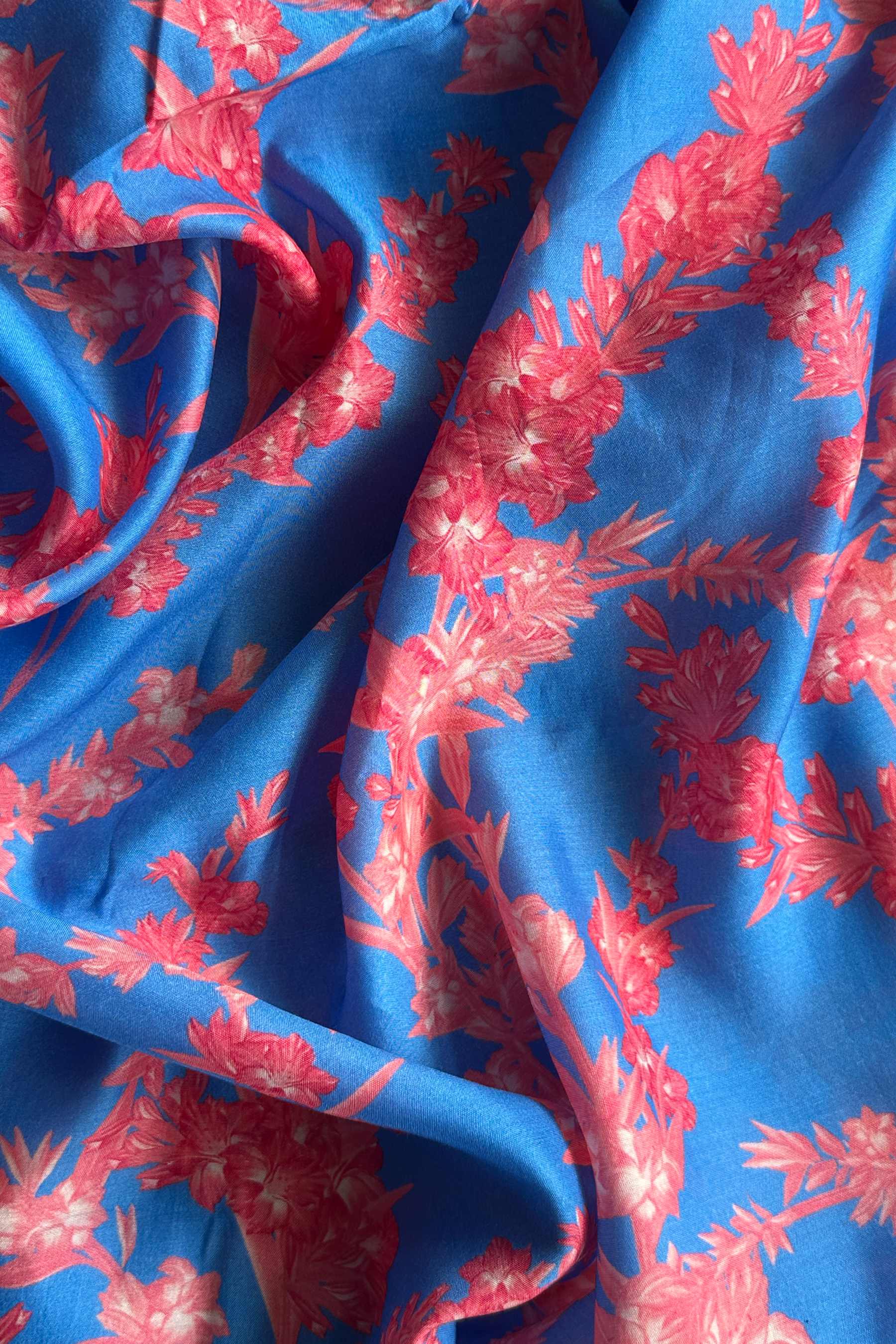 Flora Fields Blue in Silky Cotton