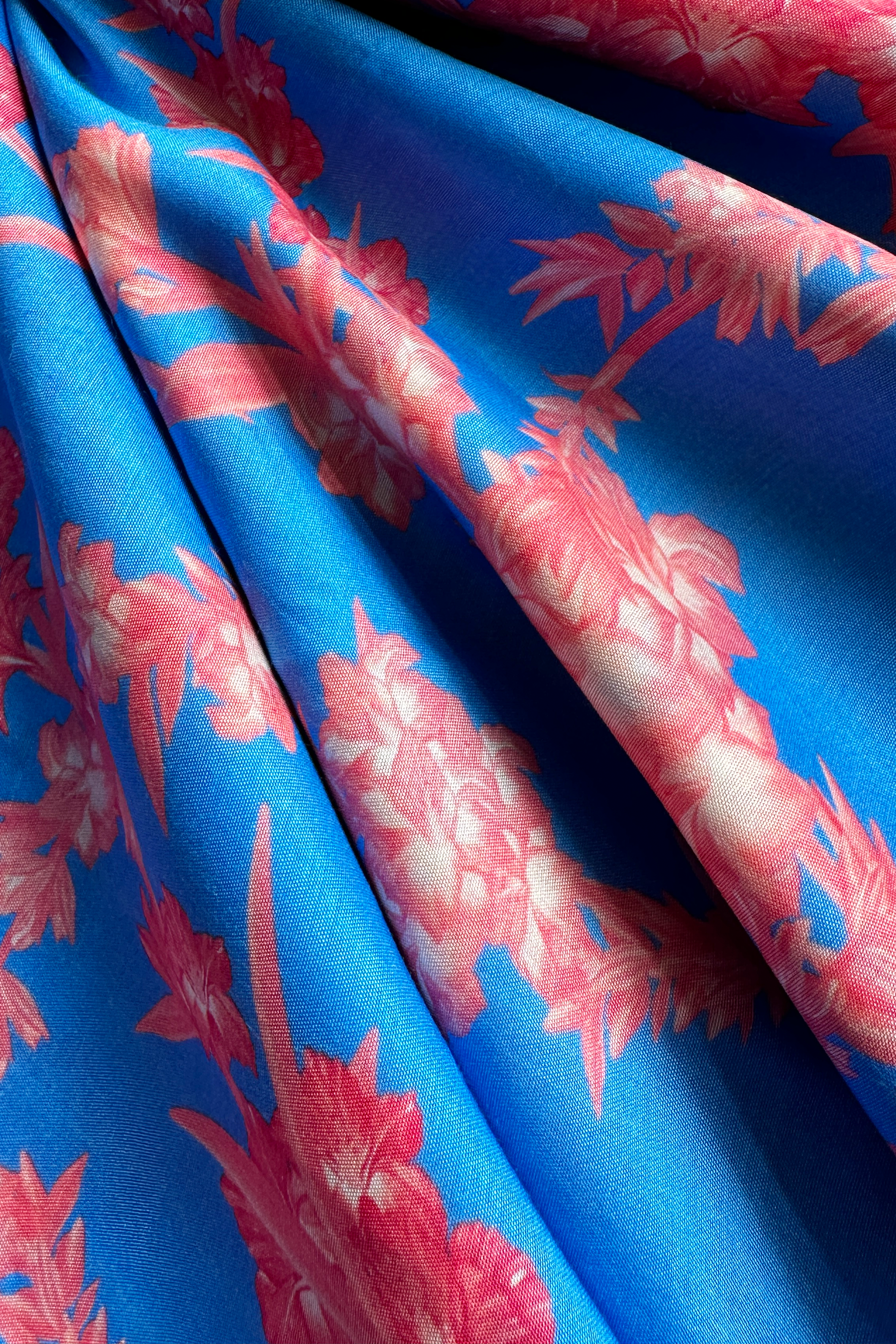 Flora Fields Blue in Silky Cotton