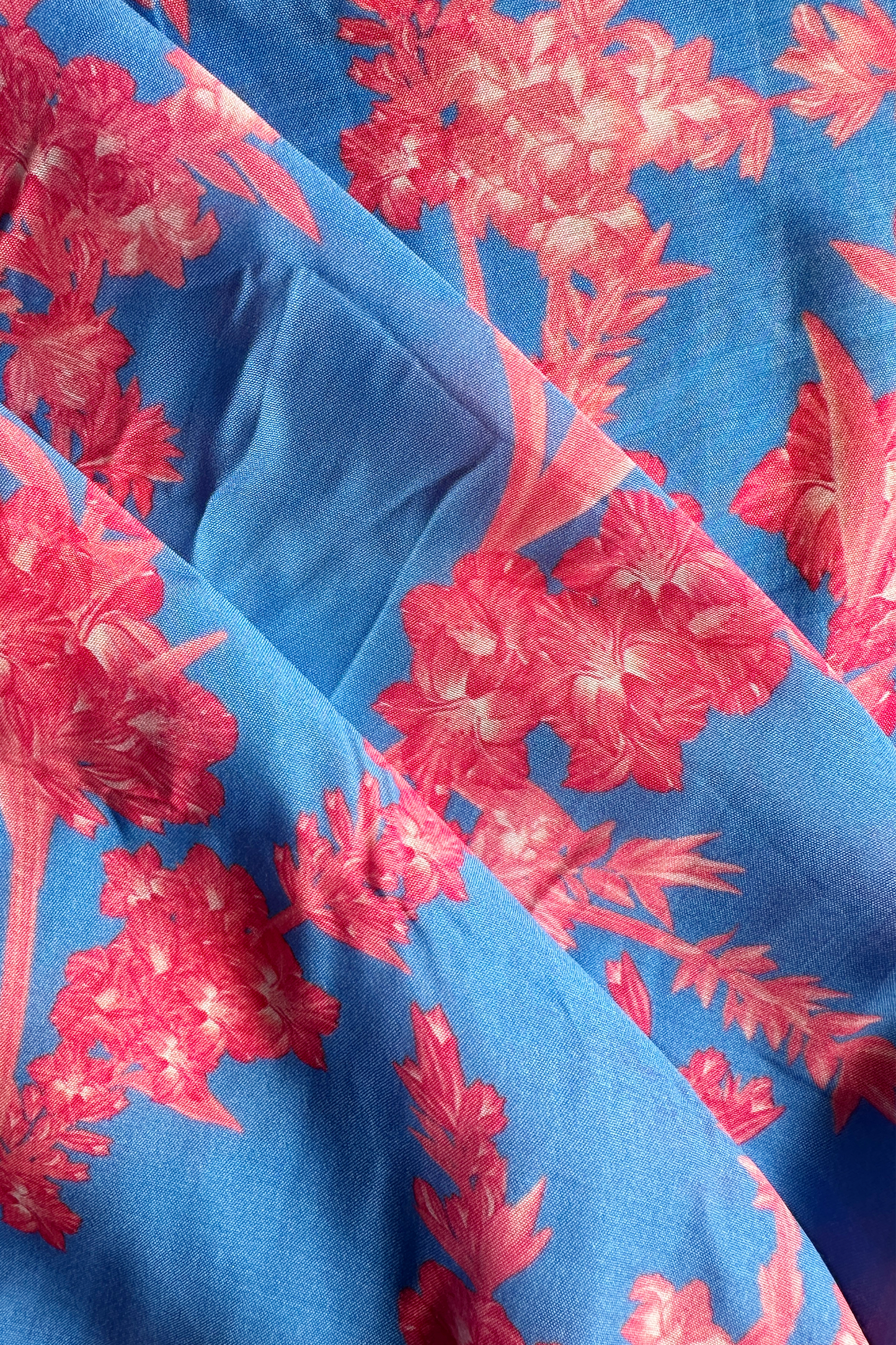 Flora Fields Blue in Silky Cotton