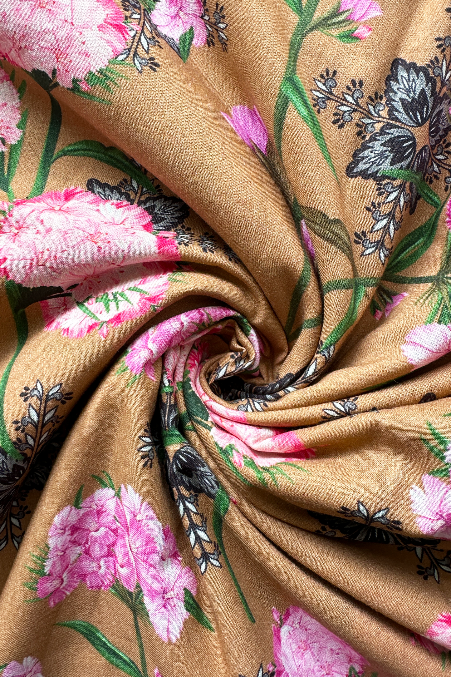 Botanic Tile Brown in Cotton Mull