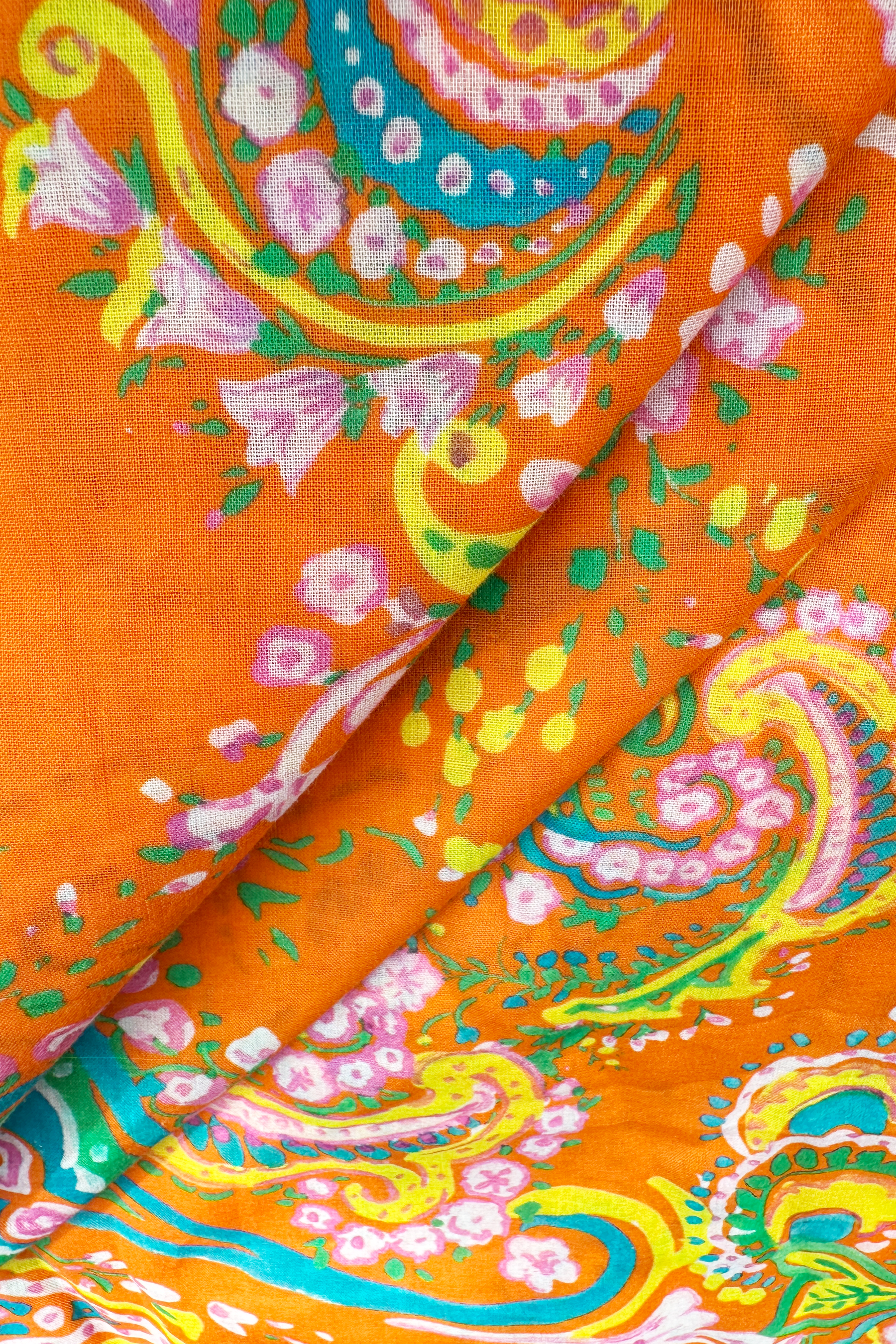 Paisley Paradise Orange in Cotton Mull (2.5 M) - 1425 for the entire piece