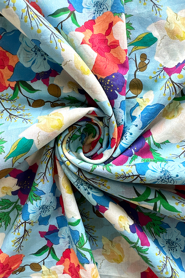 Bloom Bonanza in Cotton Mull (1.8 meter) - 1026 for the entire piece.