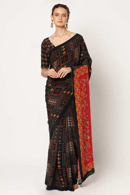 Black Drapery Saree