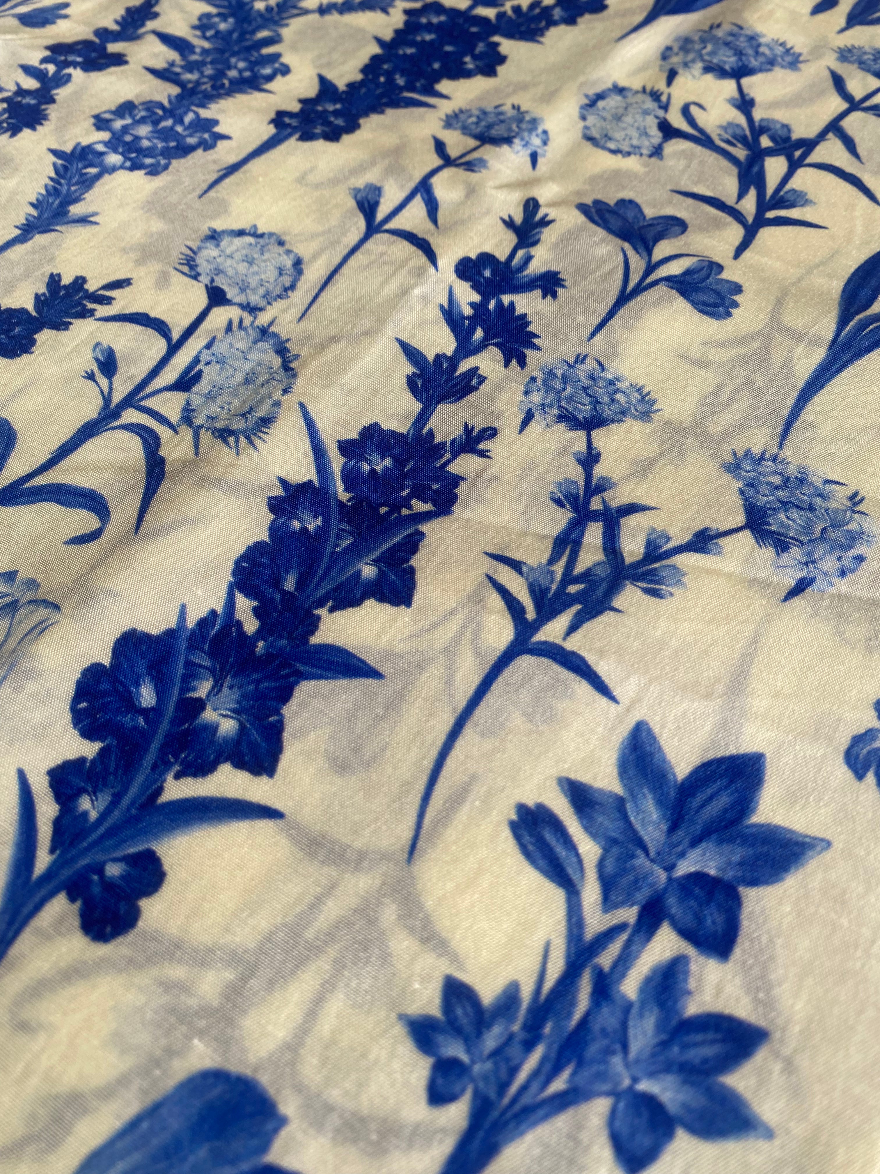 Assorted Florals Blue in Silky Cotton (2.5 meters) - 1872.5 for the entire piece