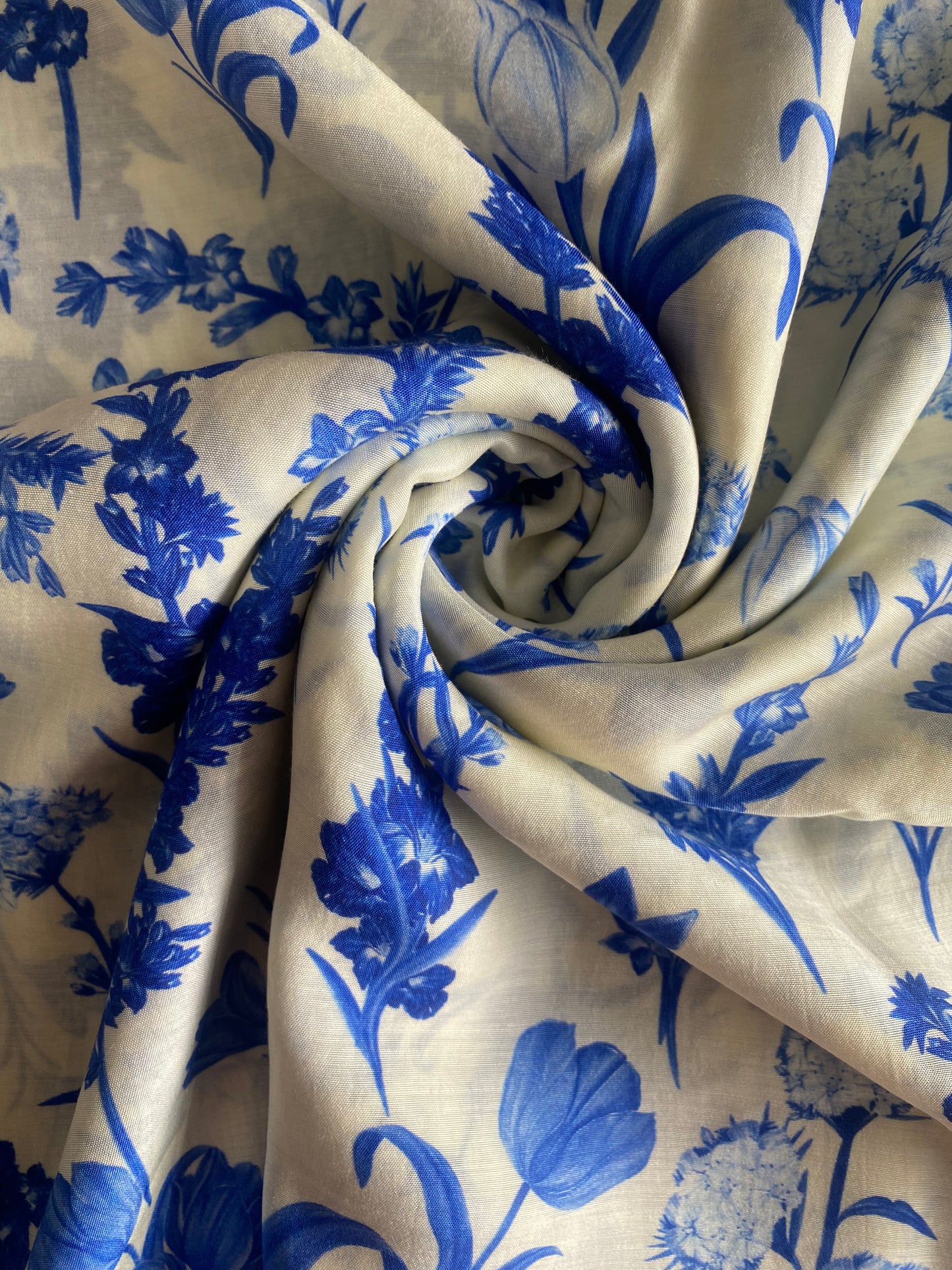 Assorted Florals Blue in Viscose Crepe (1.5m) - 1123.5 for entire piece