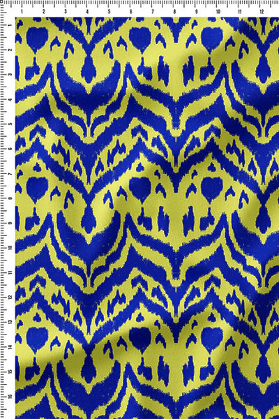 Ikkat Infusion Blue Cotton Poplin