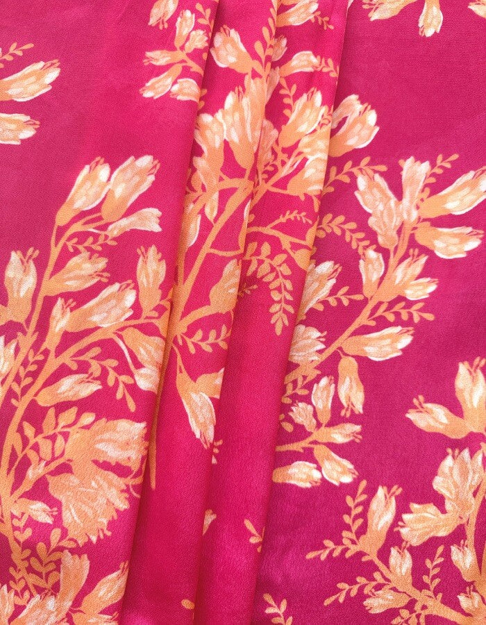 Pink Kohwai in Viscose crepe (1 m )- 749 for the entire piece