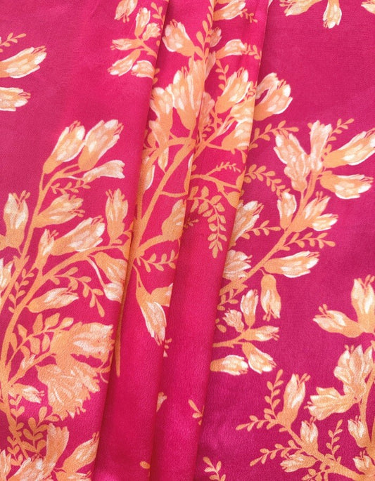 Pink Kohwai in Viscose crepe (1 m )- 749 for the entire piece