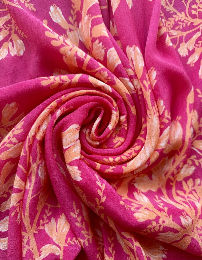Pink Kohwai in Viscose crepe (1 m )- 749 for the entire piece