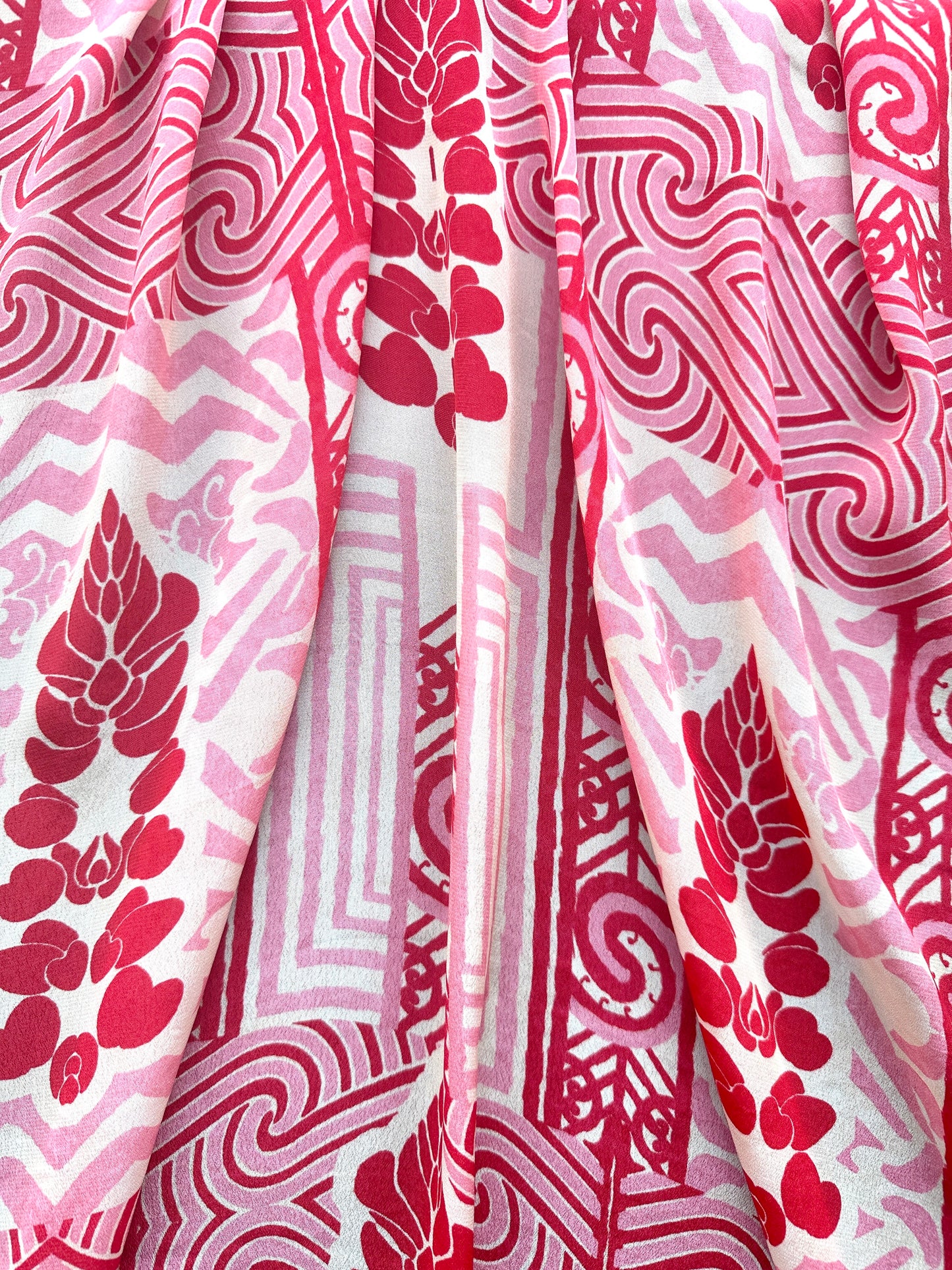 Koru Ember red in Viscose Crepe
