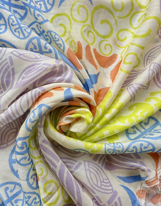 Koru Kaleidoscope in Silky Cotton