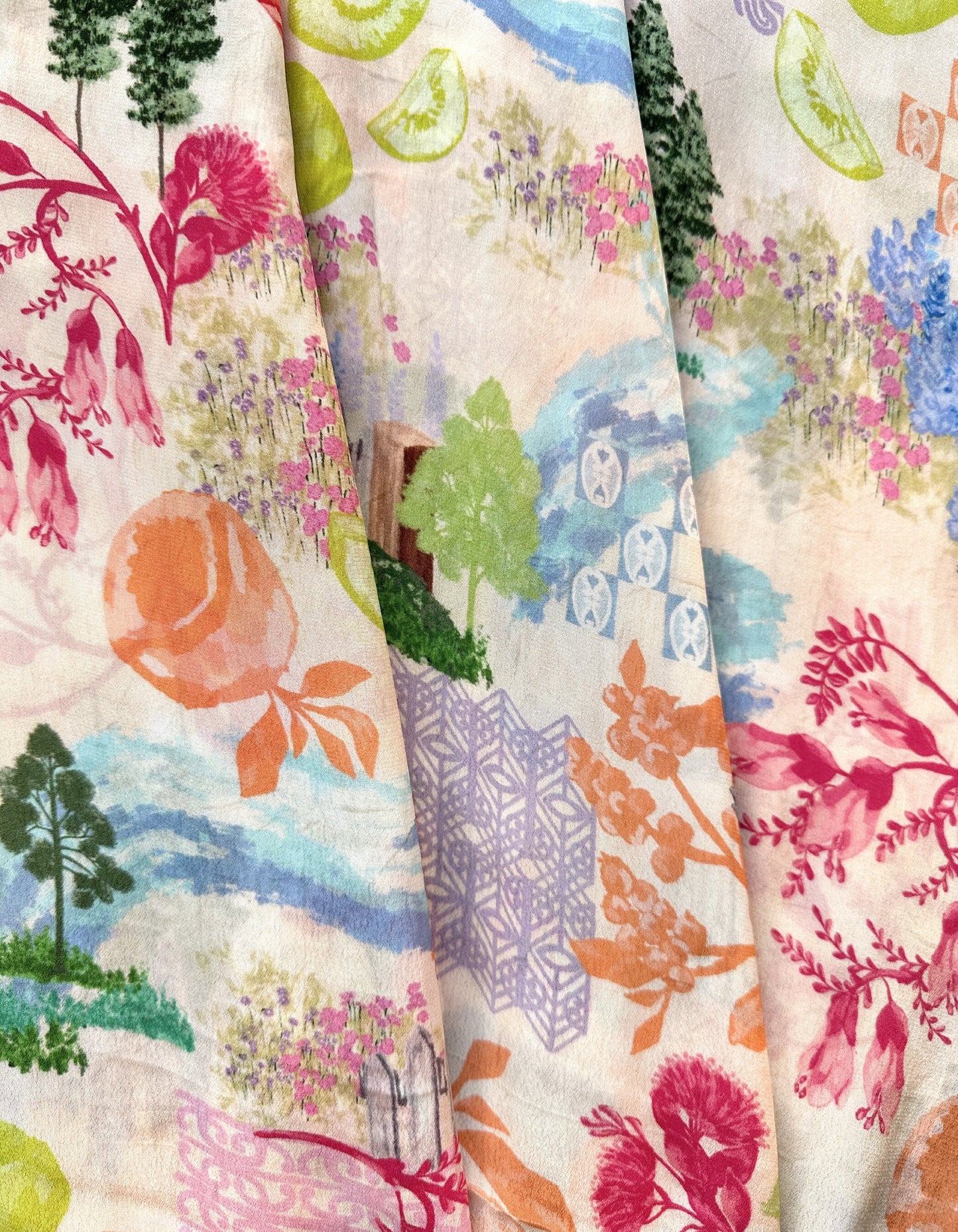 Kiwi Harmony in Viscose Crepe