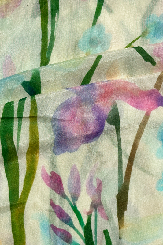 Iris Impressions in Silky Cotton 2.2 m (Rs. 1647.8 for the entire piece)