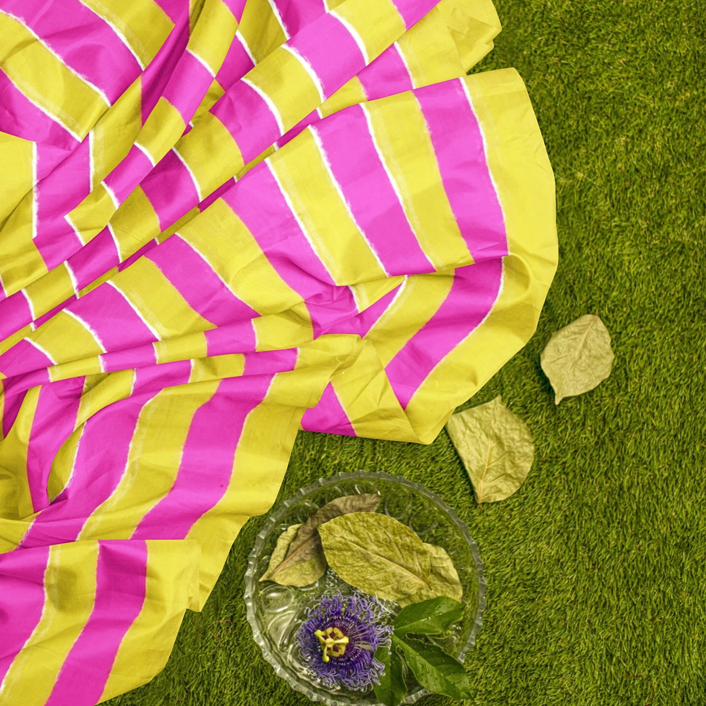Striped Saree in Korean Georgette
