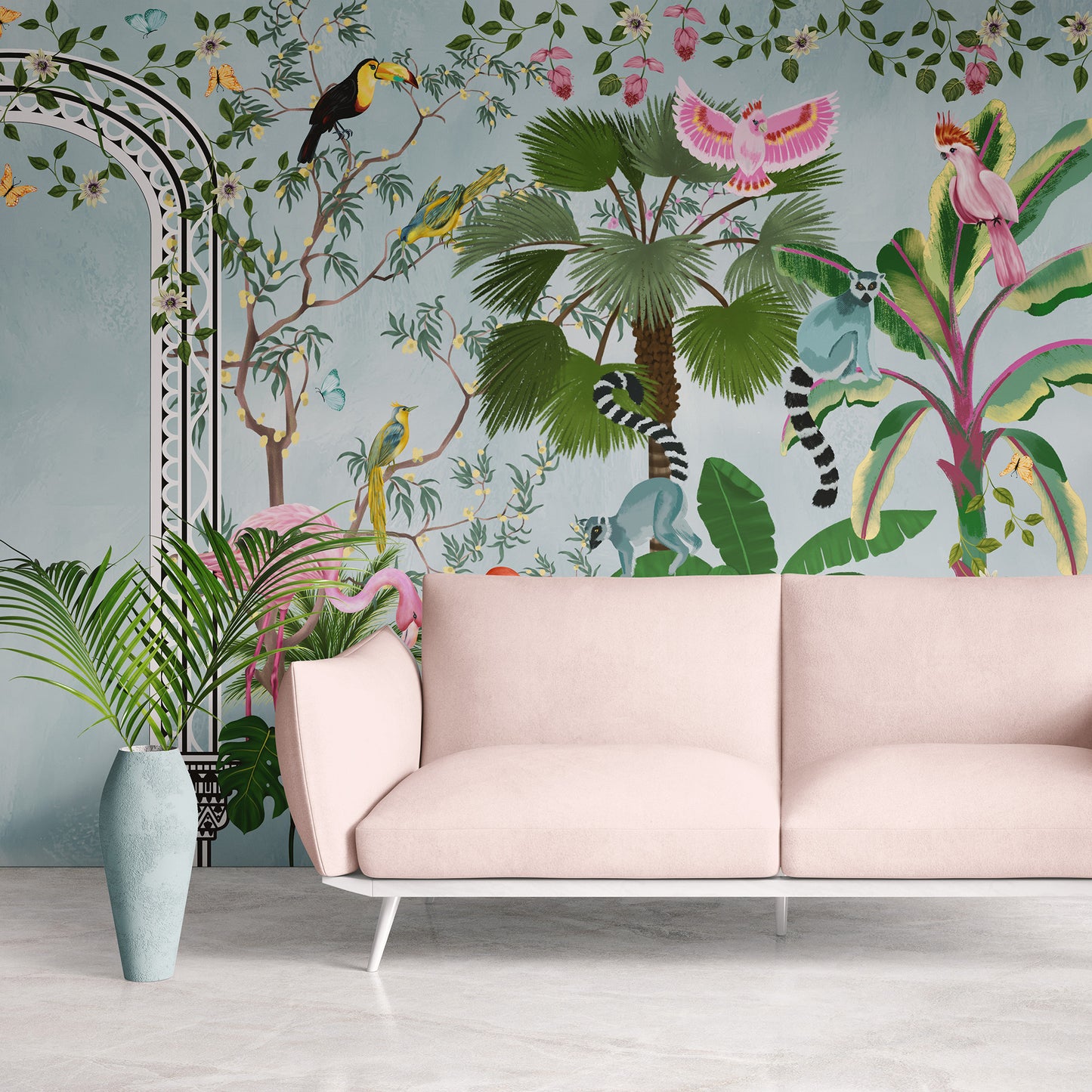 Palm Paradise - Powder blue
