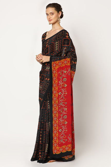 Black Drapery Saree