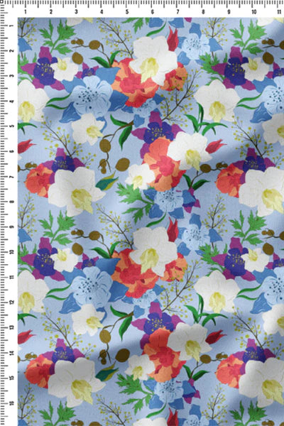 Bloom Bonanza in Cotton Mull (1.8 meter) - 1026 for the entire piece.
