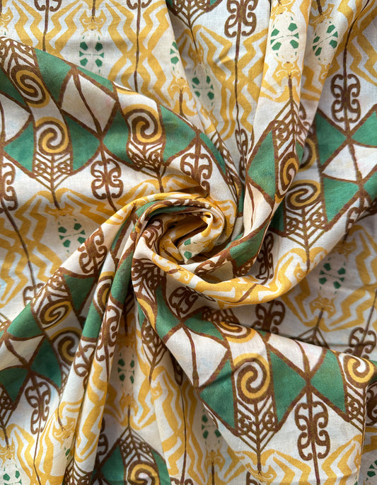 Sunset Serenade Yellow in Cotton Cambric