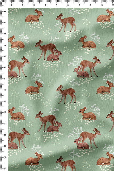 Deer Delight Green - 2.7 meters -1567.50 for the entire piece