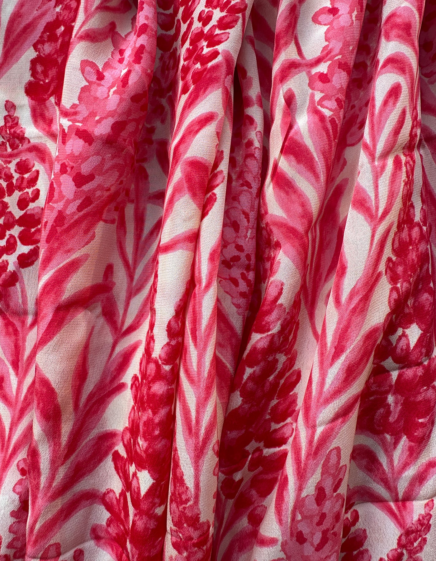 Crimson Lupine in Viscose Crepe