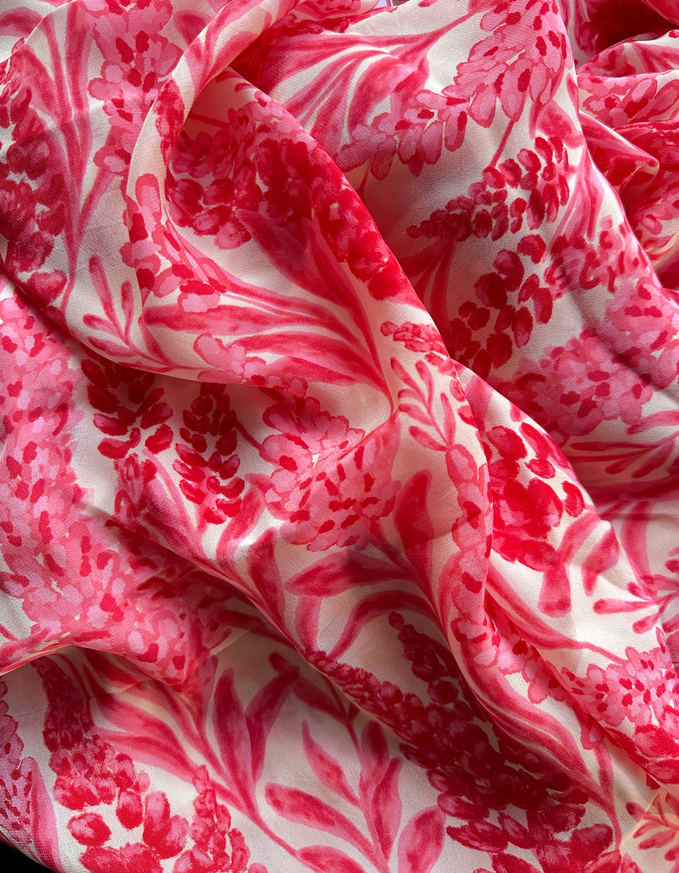 Crimson Lupine in Viscose Crepe