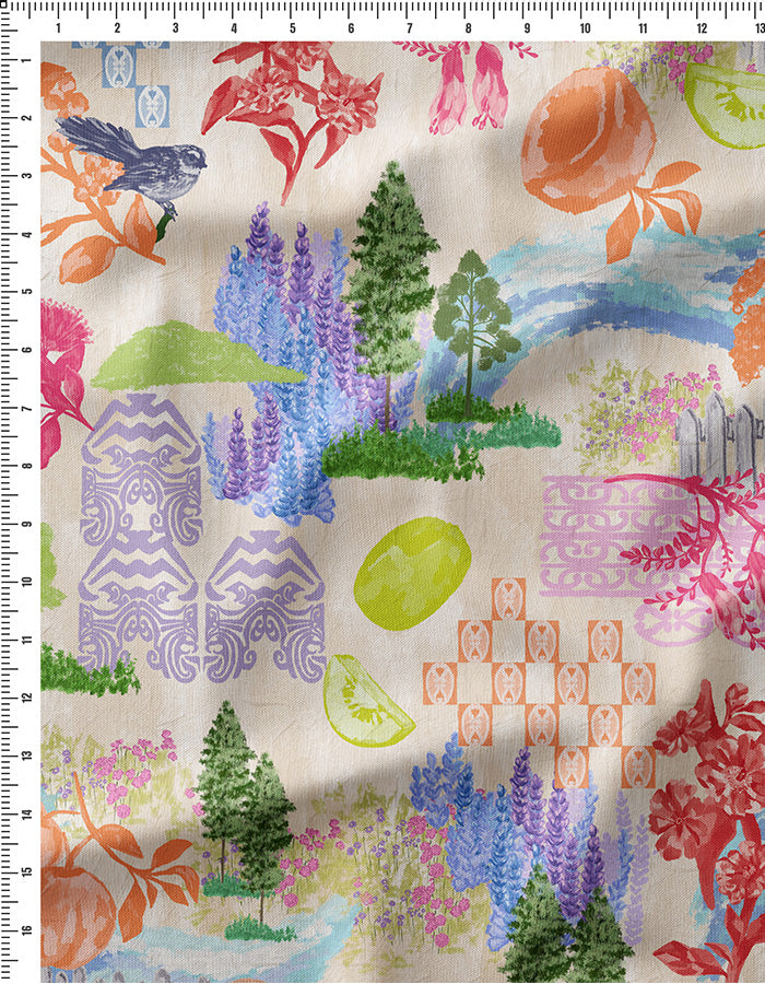 Kiwi Harmony in Viscose Crepe
