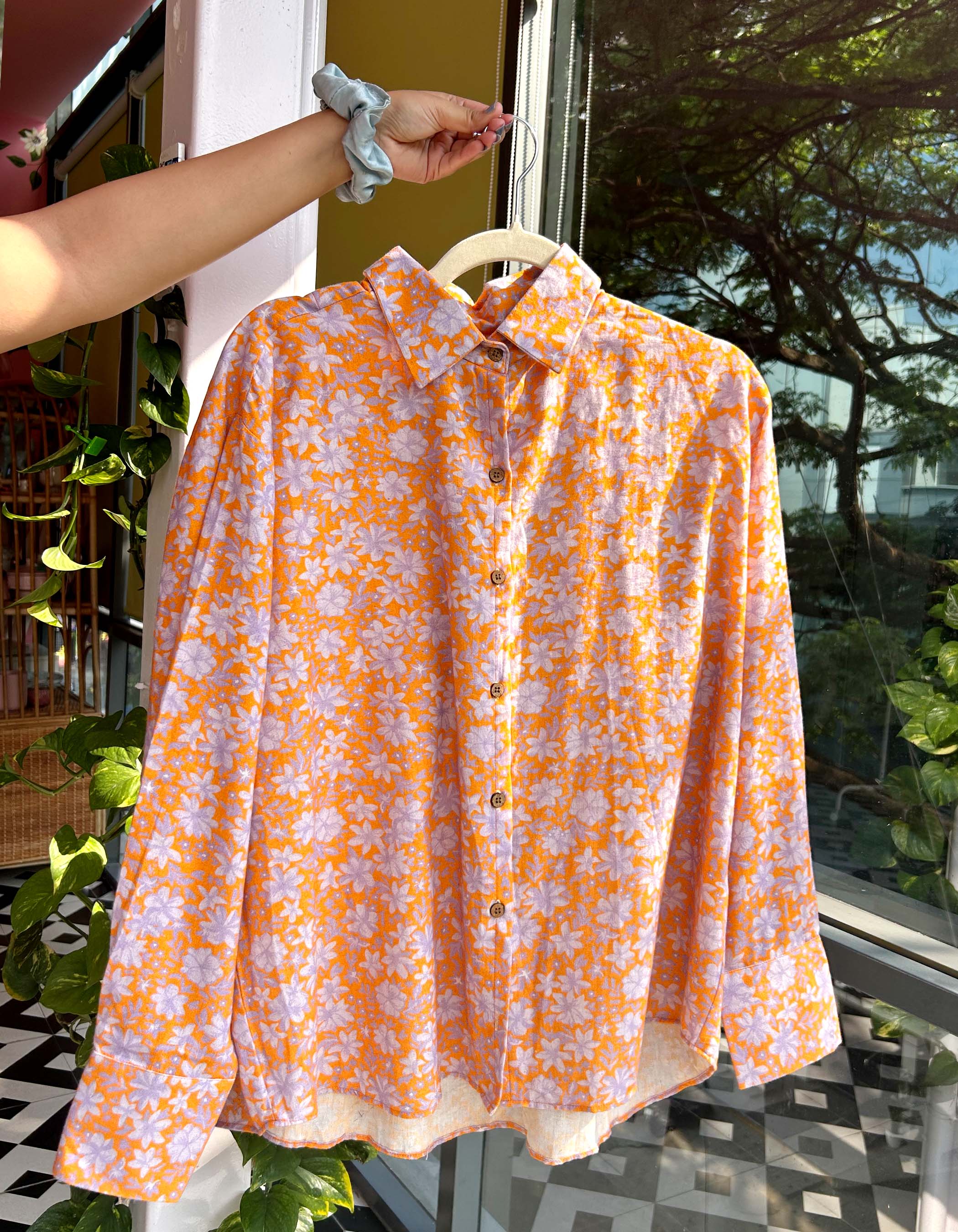 Ditsy Orange Shirt